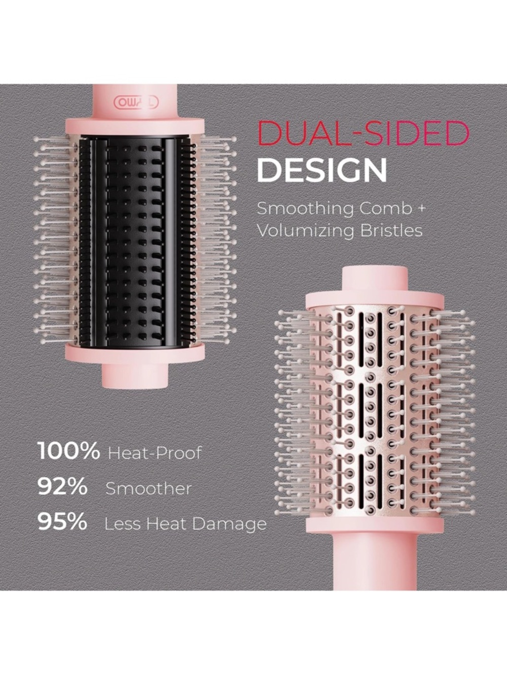 Tymo Pink Hot Air Round Brush Styler - Picture 8 of 11